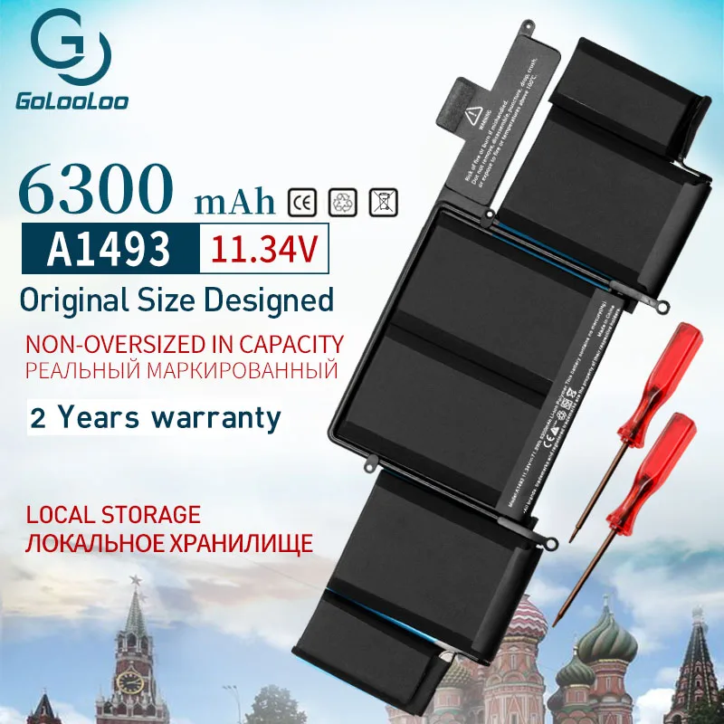 Golooloo 11.34V 6300mAh New Laptop Battery FOR Apple Macbook Pro Retina13-INCH A1502 (2013 2014 Year) A1493 Screwdriver Battery
Golooloo 11.34V 6300mAh New Laptop Battery FOR Apple Macbook Pro Retina13-INCH A1502 (2013 2014 Year) A1493 Screwdriver Battery