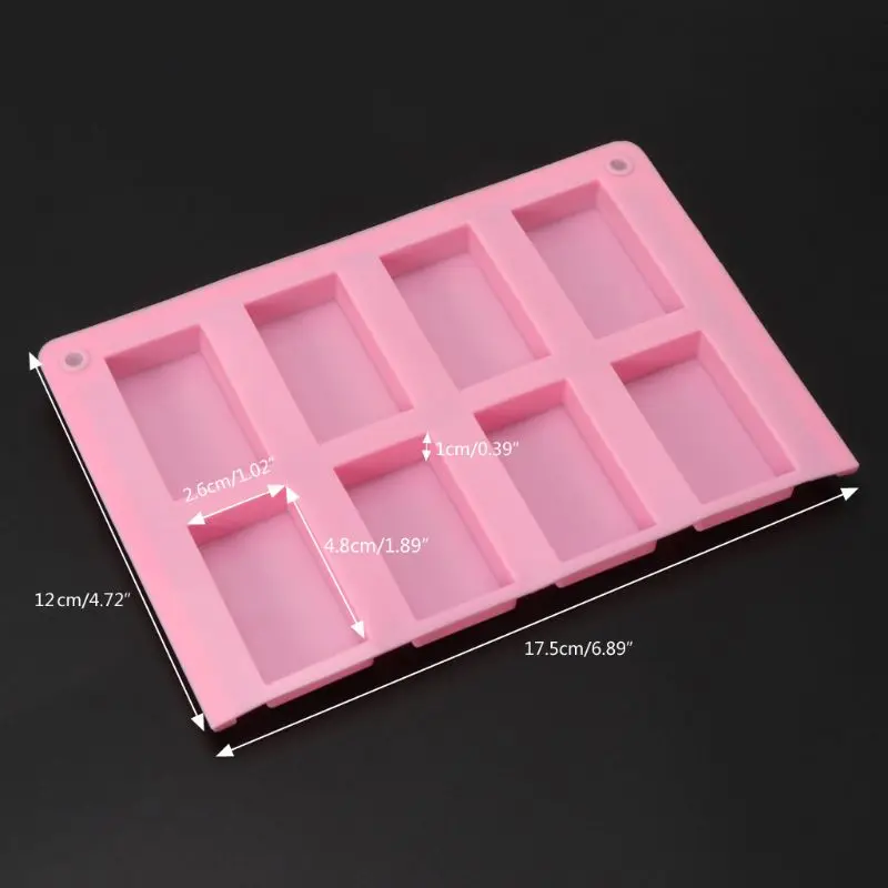 New 8 Cavities Rectangle Cuboid Silicone Mold Soap Dried Flower Resin Mold DIY Tools
New 8 Cavities Rectangle Cuboid Silicone Mold Soap Dried Flower Resin Mold DIY Tools