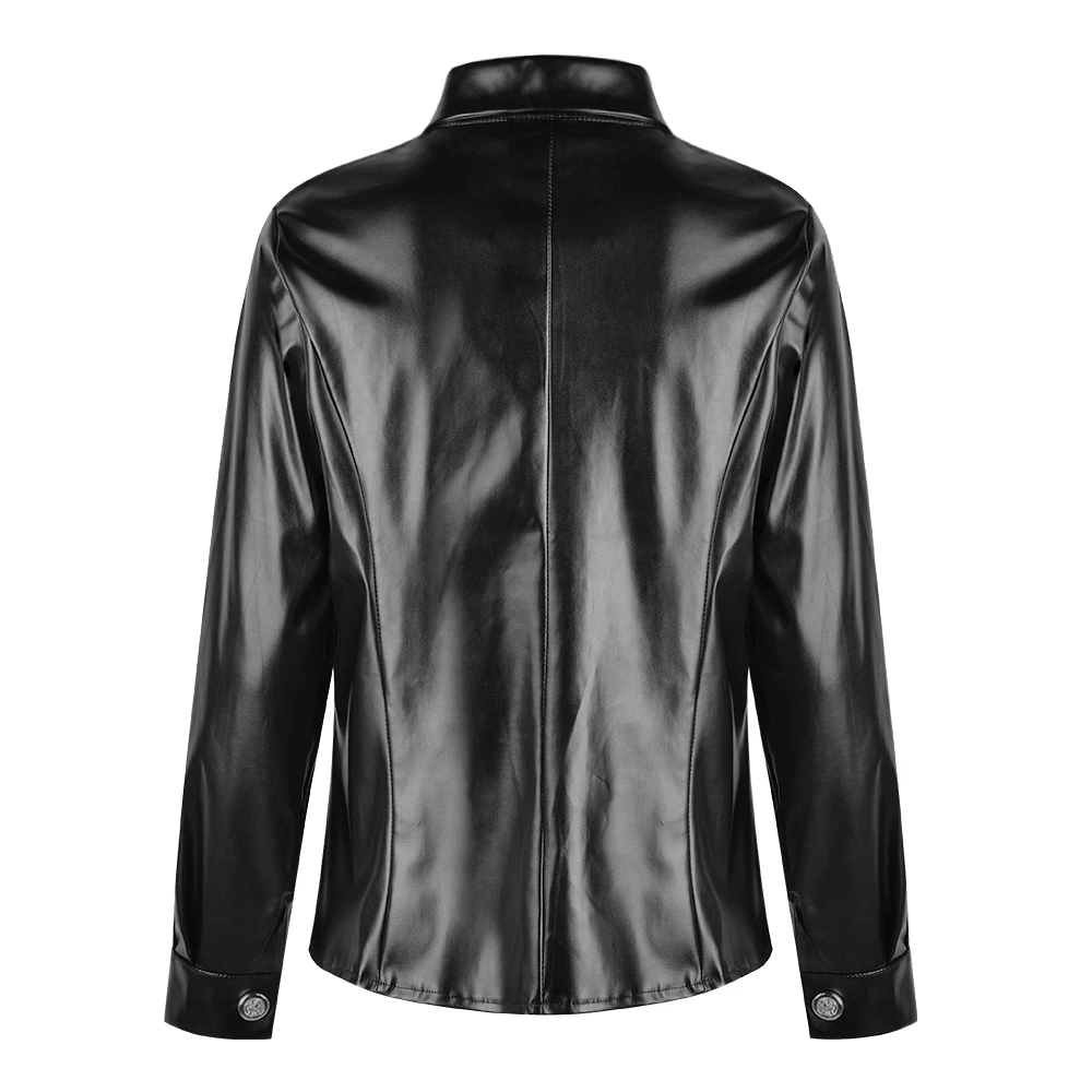 Vintage Faux Leather Shirt Women Casual Long Sleeve Blouse Slim Fit Lapel Button-up Party Tops Ladies Party Tops Blusas gothic
Vintage Faux Leather Shirt Women Casual Long Sleeve Blouse Slim Fit Lapel Button-up Party Tops Ladies Party Tops Blusas gothic