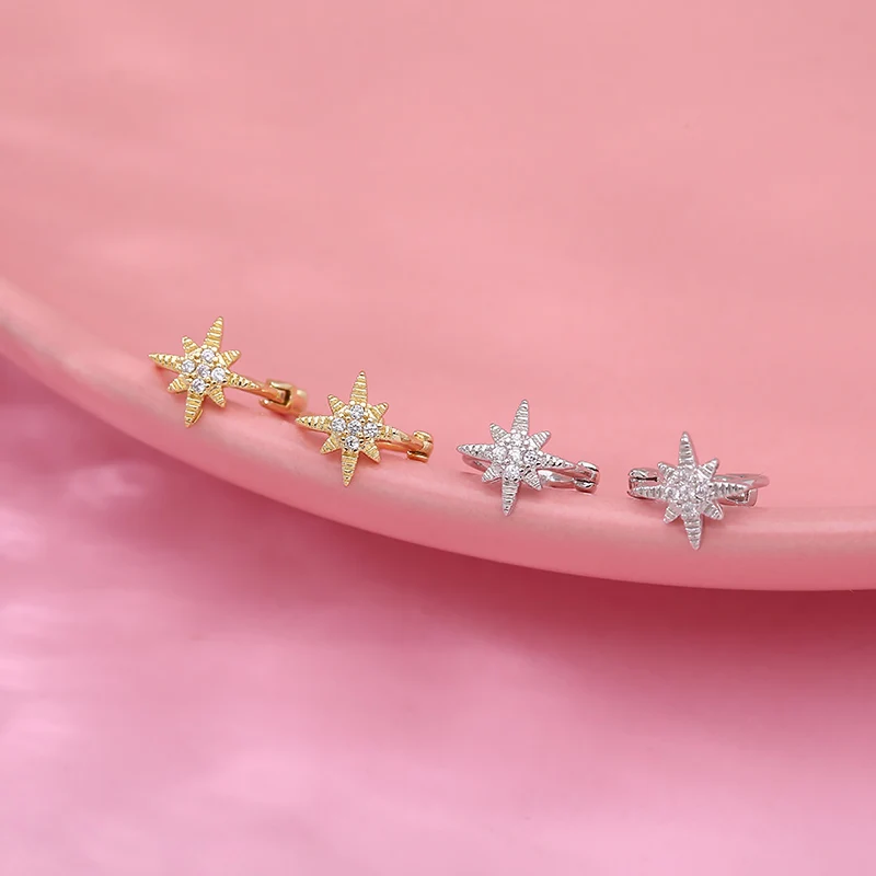 YAOLOGE 925 Sterling Silver Zircon Rhinestone Octagonal Star Earrings Female Korean Simple Light Luxury Exquisite Jewelry Gift
YAOLOGE 925 Sterling Silver Zircon Rhinestone Octagonal Star Earrings Female Korean Simple Light Luxury Exquisite Jewelry Gift