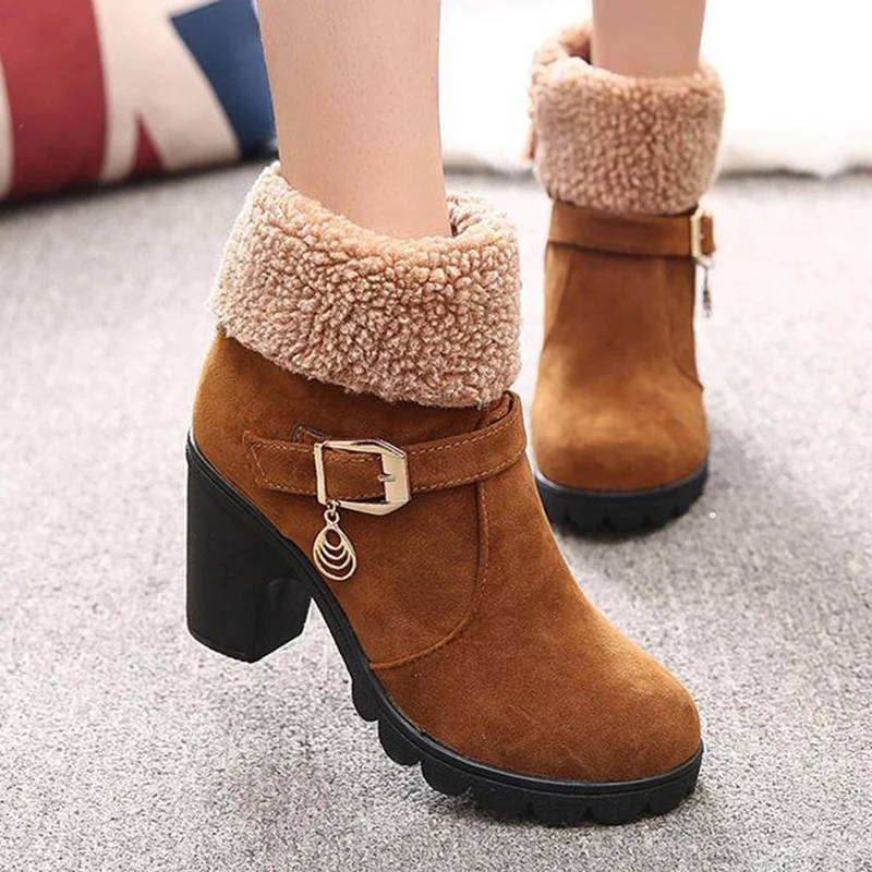 New 2020 Winter High Heel Boots Warm Plush Square Heels Winter Shoes Women's Boots Ladies Fashion Brand Ankle Snow Boots
New 2020 Winter High Heel Boots Warm Plush Square Heels Winter Shoes Women's Boots Ladies Fashion Brand Ankle Snow Boots