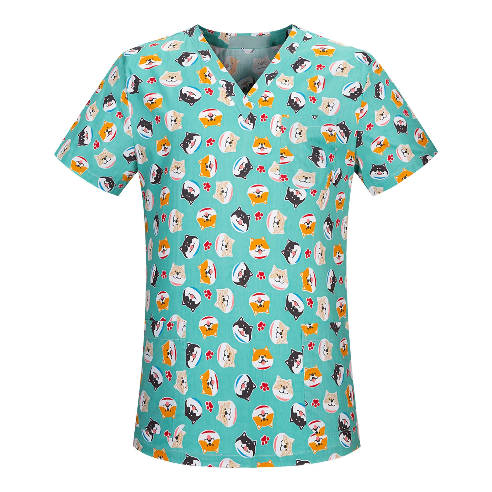 Cartoon Animal Scrub Uniforms Women Pet Grooming Short Sleeve Tops Beauty Nutritionist Workwear V Neck BCarer Casual Shirt #40
Cartoon Animal Scrub Uniforms Women Pet Grooming Short Sleeve Tops Beauty Nutritionist Workwear V Neck BCarer Casual Shirt #40