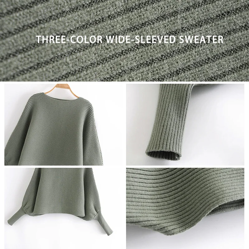 Autumn Spring Ribbed Wide Long Sleeve Cropped Knit Sweater Women Straight Neck Winter Pullover Female Streetwear Solid Tops
Autumn Spring Ribbed Wide Long Sleeve Cropped Knit Sweater Women Straight Neck Winter Pullover Female Streetwear Solid Tops