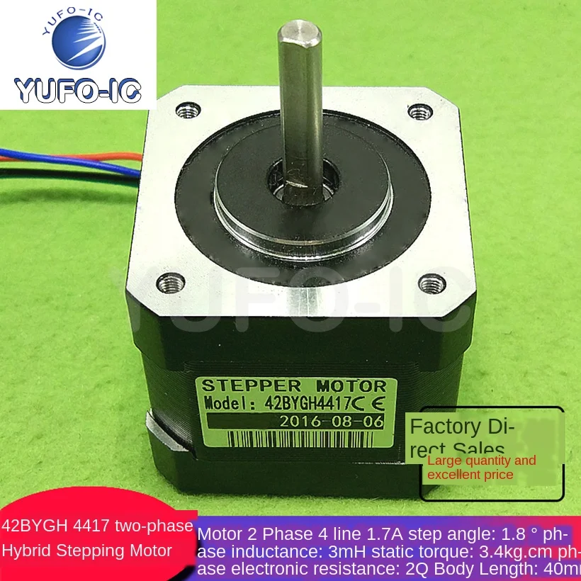 Free Ship 1pcs 42bygh4417 Two-Phase 4-Wire Hybrid Stepping Motor 2-Phase 4-Wire 1.7a 40mm
Free Ship 1pcs 42bygh4417 Two-Phase 4-Wire Hybrid Stepping Motor 2-Phase 4-Wire 1.7a 40mm