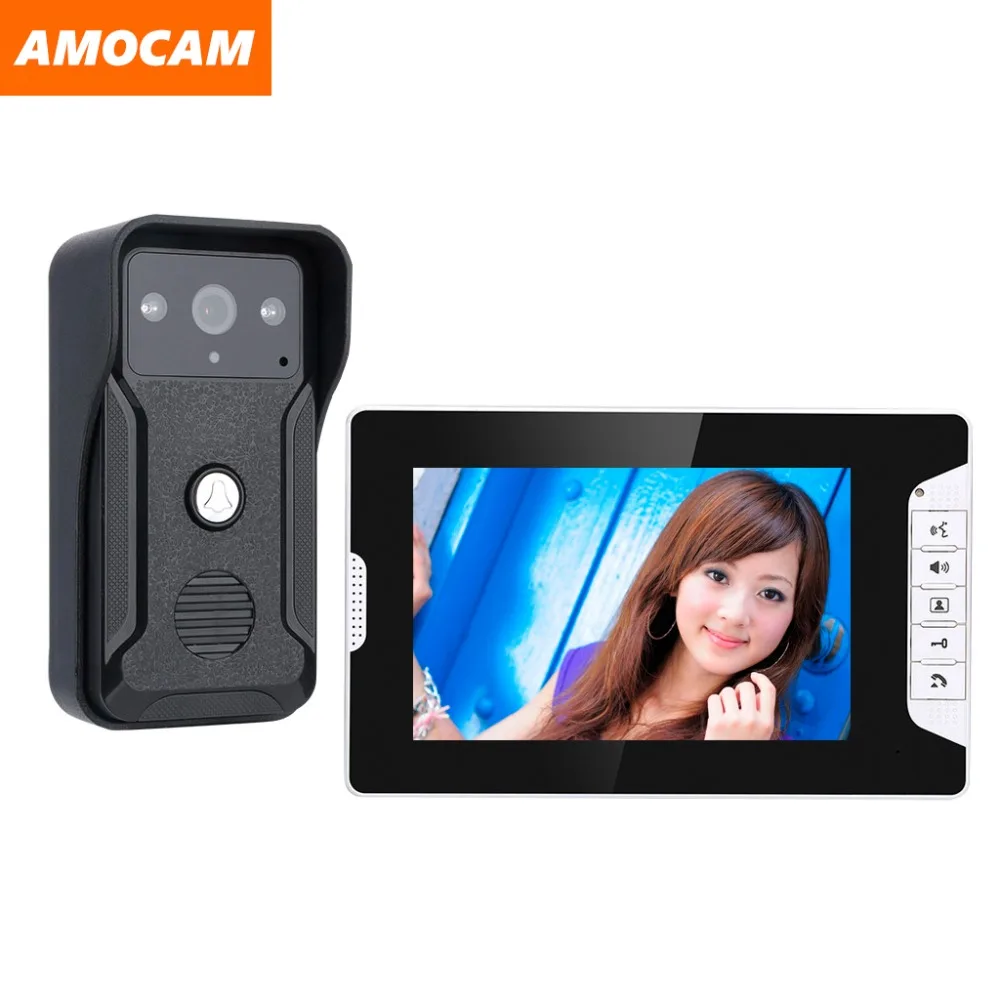 

7 Inch Screen wired video intercom Doorbell System Video Door Phone ir night vision camera Video doorphone Kit for villa home