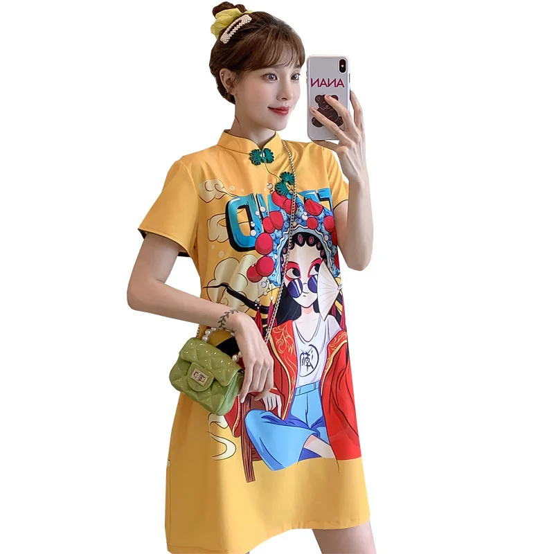 4XL 2021 Summer Retro Chinese Style Loose Plus Size Long Sleeve Cheongsam Buckle Party Dress Women
4XL 2021 Summer Retro Chinese Style Loose Plus Size Long Sleeve Cheongsam Buckle Party Dress Women