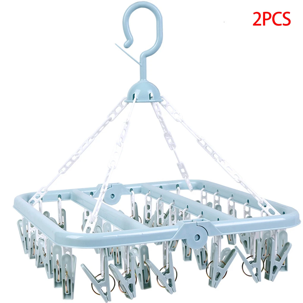2 Pieces 32 Clips Folding Clothes Hanger Children Adults Clothes Dryer Windproof Socks Underwear Plastic Drying Rack
2 Pieces 32 Clips Folding Clothes Hanger Children Adults Clothes Dryer Windproof Socks Underwear Plastic Drying Rack