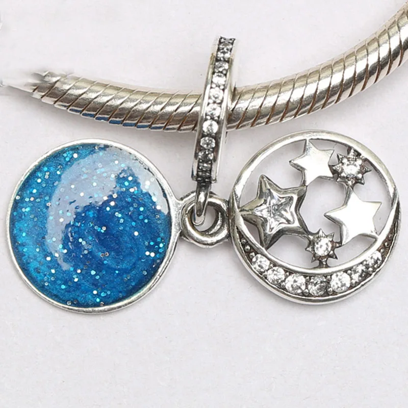100% 925 Sterling Silver Charm Retro Blue Star Moon Pendant Fit Pandora Women Bracelet & Necklace Diy Jewelry
100% 925 Sterling Silver Charm Retro Blue Star Moon Pendant Fit Pandora Women Bracelet & Necklace Diy Jewelry