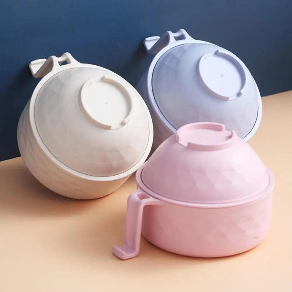1 Set Large Capacity Plastic Noodle Bowl Multi-use Anti-slid Base with Lid Food Bowl for Kitchen 
1 Set Large Capacity Plastic Noodle Bowl Multi-use Anti-slid Base with Lid Food Bowl for Kitchen