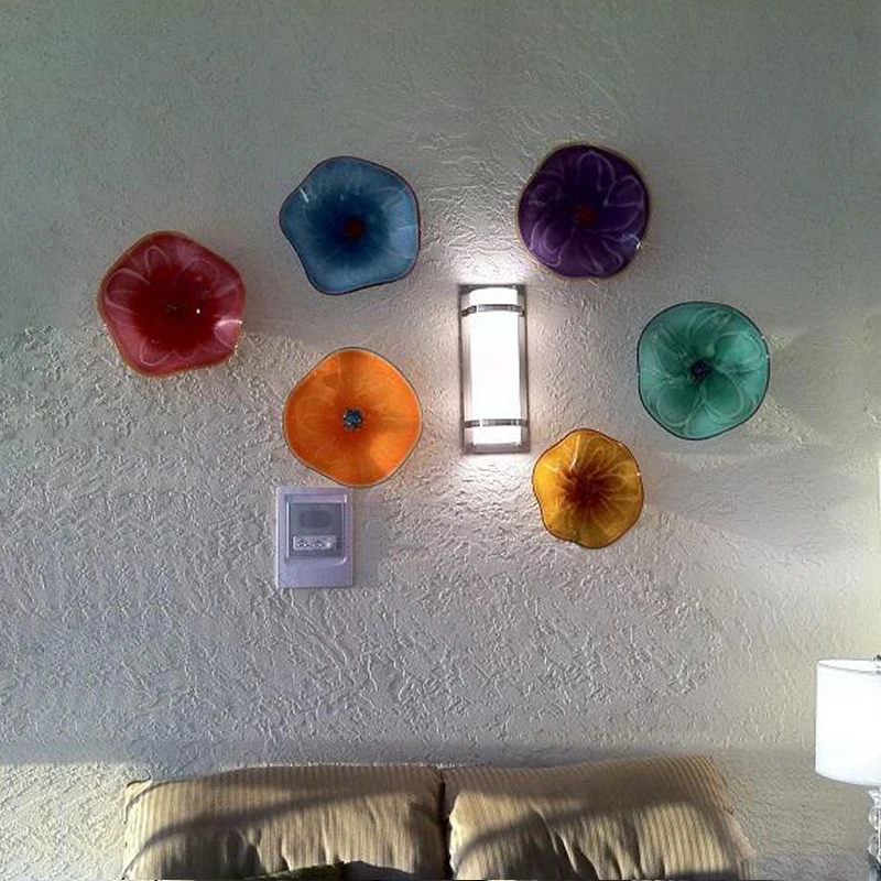 European American Abstract Glass Plates Wall Arts Italian Design Murano Glass Flower Wall Light for Home Decor
European American Abstract Glass Plates Wall Arts Italian Design Murano Glass Flower Wall Light for Home Decor