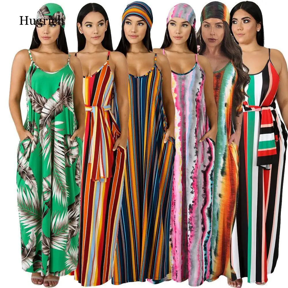 Striped Print Spaghetti Strap Sashes Maxi Dress with Pockets Summer Women European and American Hot Style Model Outfits
Striped Print Spaghetti Strap Sashes Maxi Dress with Pockets Summer Women European and American Hot Style Model Outfits
