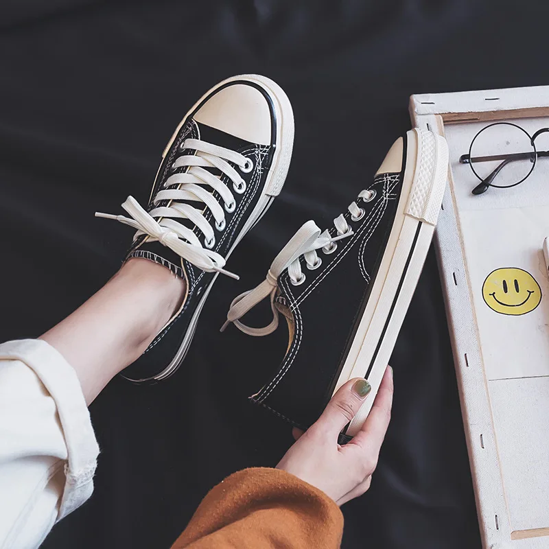 YeddaMavis Black Women's Vulcanize Shoes Summer New Fashion Lace Up Casual Shoes Women Shoes White Canvas Shoes Women Sneakers
YeddaMavis Black Women's Vulcanize Shoes Summer New Fashion Lace Up Casual Shoes Women Shoes White Canvas Shoes Women Sneakers