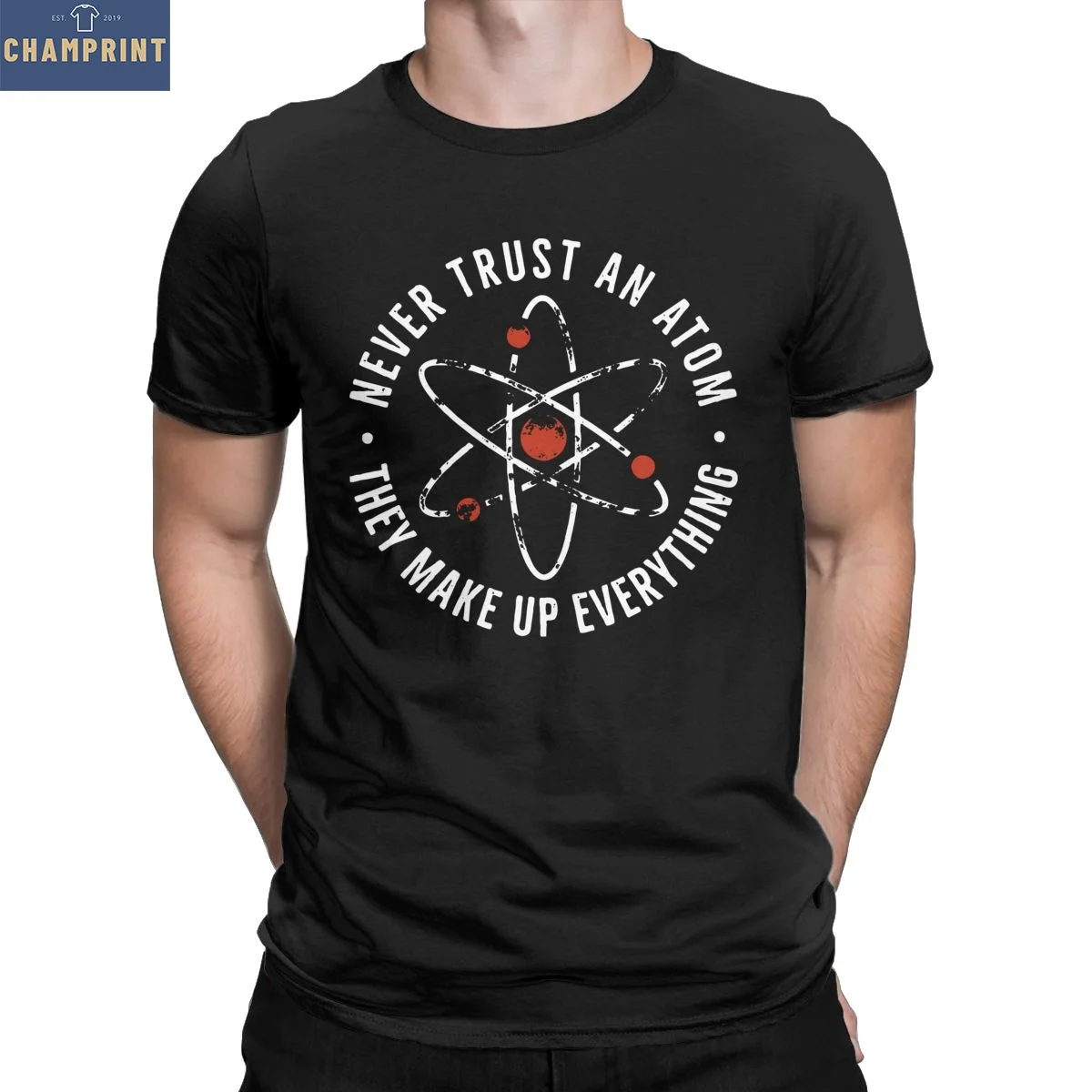 Men T-Shirt Never Trust An Atom Leisure Cotton Tee Shirt Short Sleeve Physics Science T Shirts Crewneck Clothes Plus Size
Men T-Shirt Never Trust An Atom Leisure Cotton Tee Shirt Short Sleeve Physics Science T Shirts Crewneck Clothes Plus Size