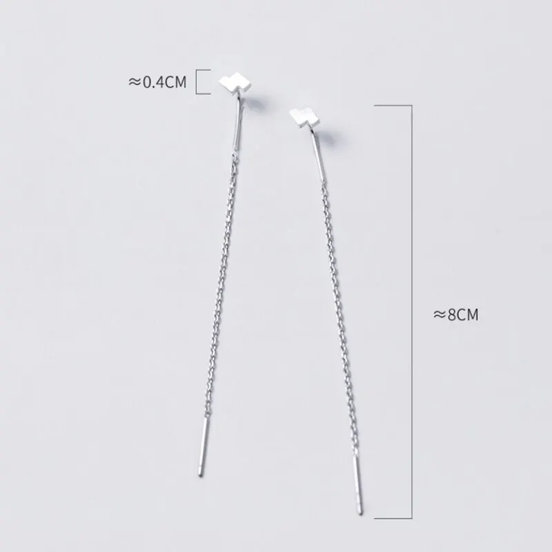 A00201 Jazaz 925 Sterling Silver Minimalist Lightning Long Chain Ear Line for Women Korean Fashion Rock Jewelry Drop Earrings
A00201 Jazaz 925 Sterling Silver Minimalist Lightning Long Chain Ear Line for Women Korean Fashion Rock Jewelry Drop Earrings