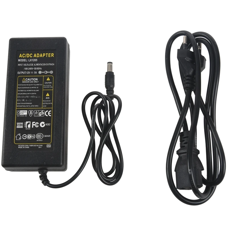 12V 5A 60W Power Supply Adapter for LED light Strip RGB SMD 3528 5050
12V 5A 60W Power Supply Adapter for LED light Strip RGB SMD 3528 5050