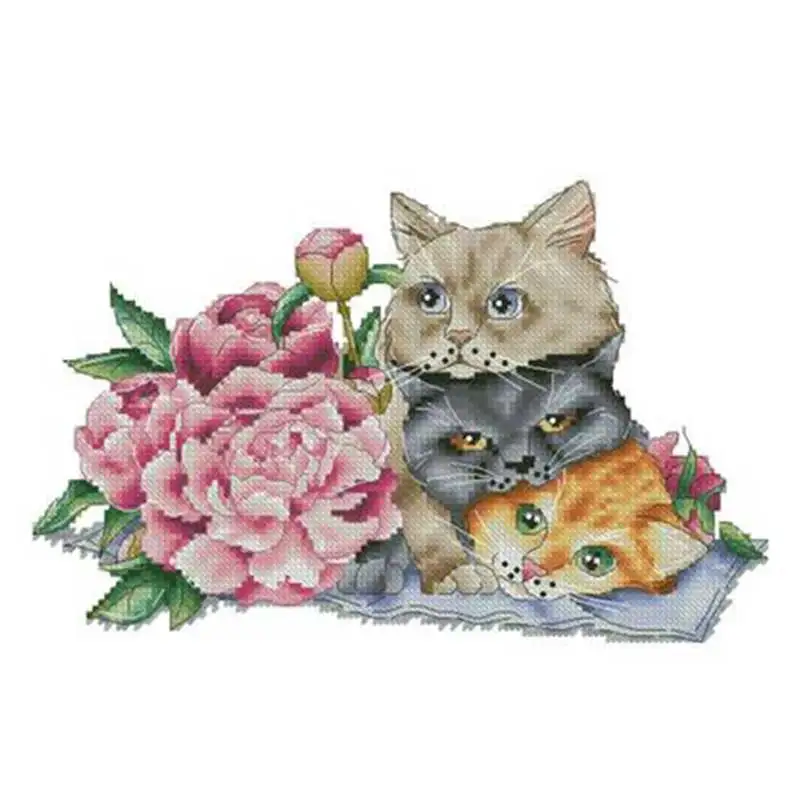 Flowers and three kittens patterns Counted Cross Stitch 11CT 14CT 18CT DIY Cross Stitch Kits Embroidery Needlework Sets
Flowers and three kittens patterns Counted Cross Stitch 11CT 14CT 18CT DIY Cross Stitch Kits Embroidery Needlework Sets