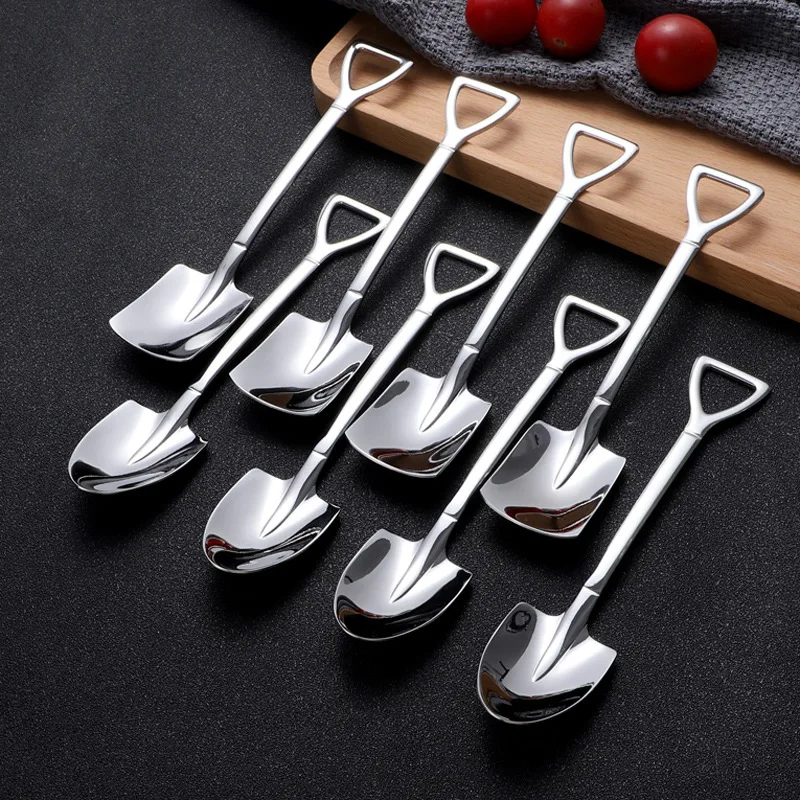 Stainless steel Shovel coffee spoon 4pc/set Creative tea-spoon Shovel dessert spoon gift Tableware tool
Stainless steel Shovel coffee spoon 4pc/set Creative tea-spoon Shovel dessert spoon gift Tableware tool