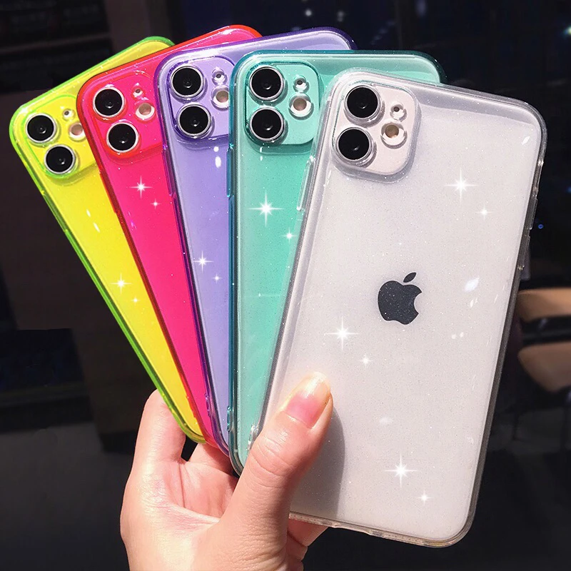 Fluorescent Color Shining Glitter Powder Phone Case For iPhone 13 Pro Max 12 Mini 11 X XR XS 7 8 Plus SE Transparent Soft Cover
Fluorescent Color Shining Glitter Powder Phone Case For iPhone 13 Pro Max 12 Mini 11 X XR XS 7 8 Plus SE Transparent Soft Cover