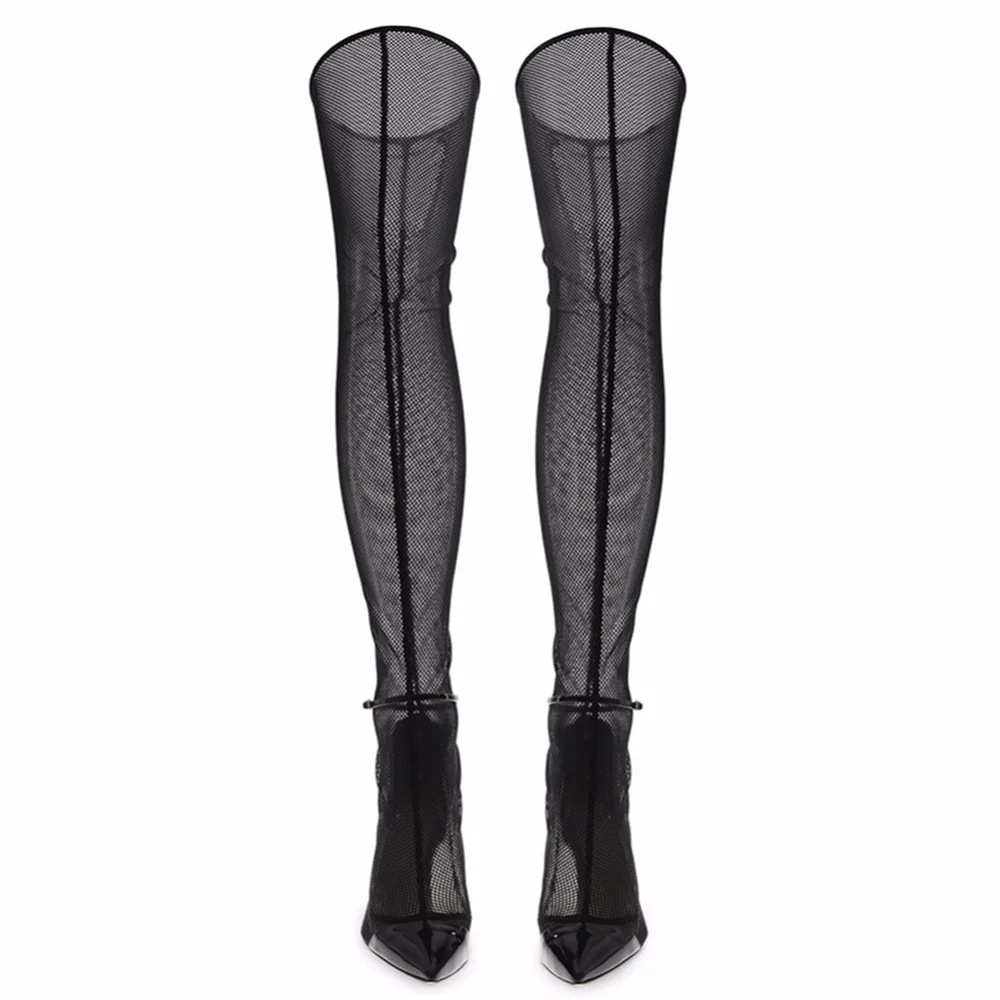 Aiyoway 2021 Fashion Fishing Net Thigh High Boots Over The Knee Women Sexy Pointed Toe Black Summer Party Wedding Shoes
Aiyoway 2021 Fashion Fishing Net Thigh High Boots Over The Knee Women Sexy Pointed Toe Black Summer Party Wedding Shoes