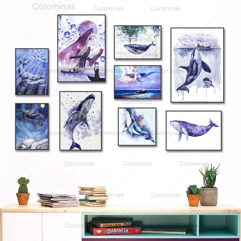 Cartoon Whales Poster Watercolor Purple Sea Animals Modular Print Painting Educational Nursery Wall Art Pictures Kids Room Decor
Cartoon Whales Poster Watercolor Purple Sea Animals Modular Print Painting Educational Nursery Wall Art Pictures Kids Room Decor