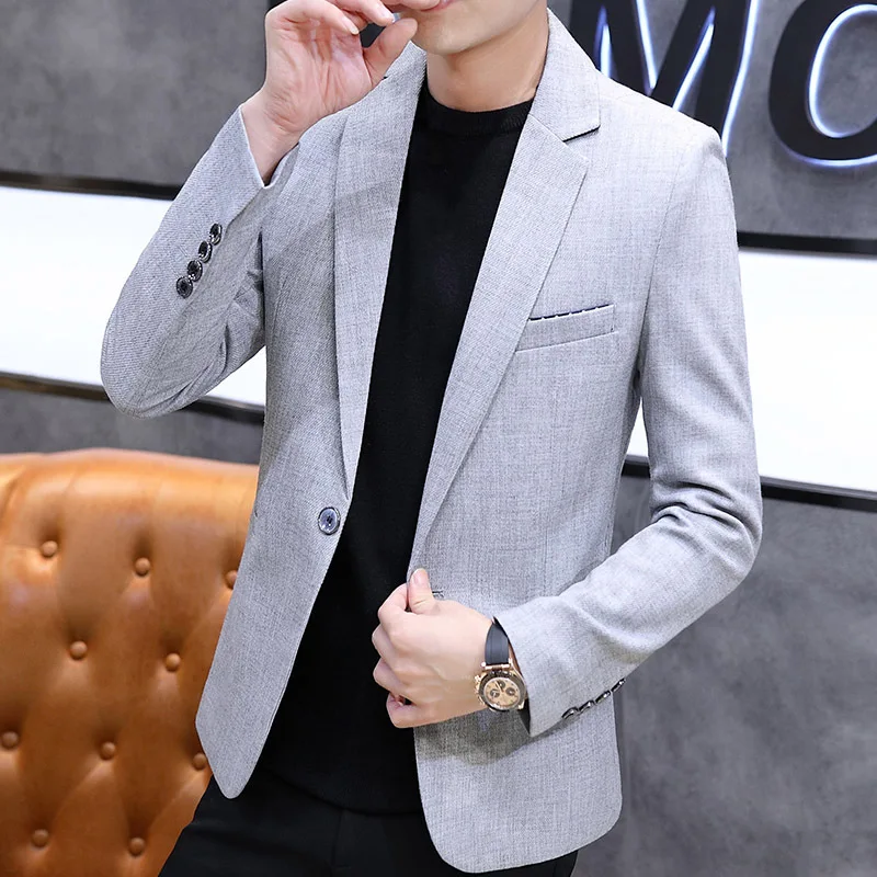 2022 men's slim casual trendy handsome suits youth one-button solid color professional thick blazers
2022 men's slim casual trendy handsome suits youth one-button solid color professional thick blazers
