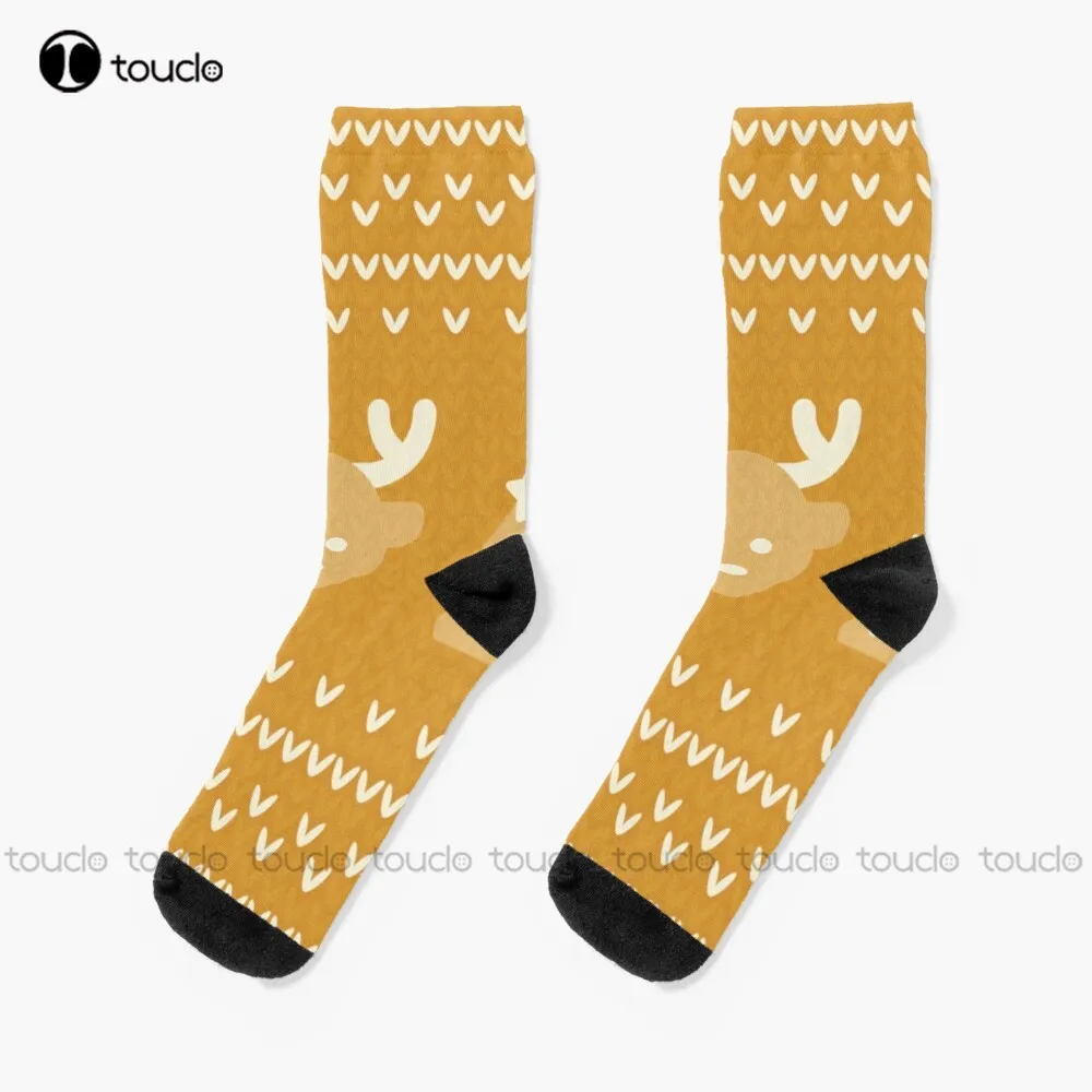 

Santa Claus Is Coming To Town Pattern Christmas Barebranch Socks Baseball Socks Men Personalized Custom 360° Digital Print
