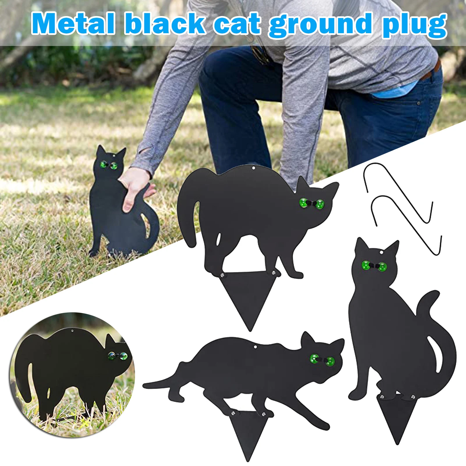 3 PCS 2D Cat Figure Ground Insert Home Decor Set With Reflective Eyes Metal Statue Peg For Garden Lawn Black Accessories Jardin
3 PCS 2D Cat Figure Ground Insert Home Decor Set With Reflective Eyes Metal Statue Peg For Garden Lawn Black Accessories Jardin