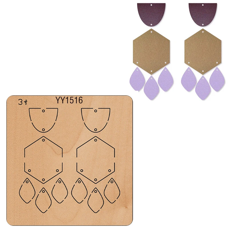 Earring cutter mold wood mold YY1517 is suitable for the market general manual knife die
Earring cutter mold wood mold YY1517 is suitable for the market general manual knife die