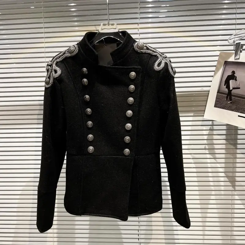 HIGH STREET 2022 Fall Winter Designer Fashion Women's Stand Collar Double Breasted Wool Blends Jacket Overcoat 
HIGH STREET 2022 Fall Winter Designer Fashion Women's Stand Collar Double Breasted Wool Blends Jacket Overcoat