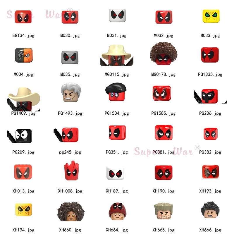 1PCS Single models Figures Head accessories Building Blocks toys for children Series-052