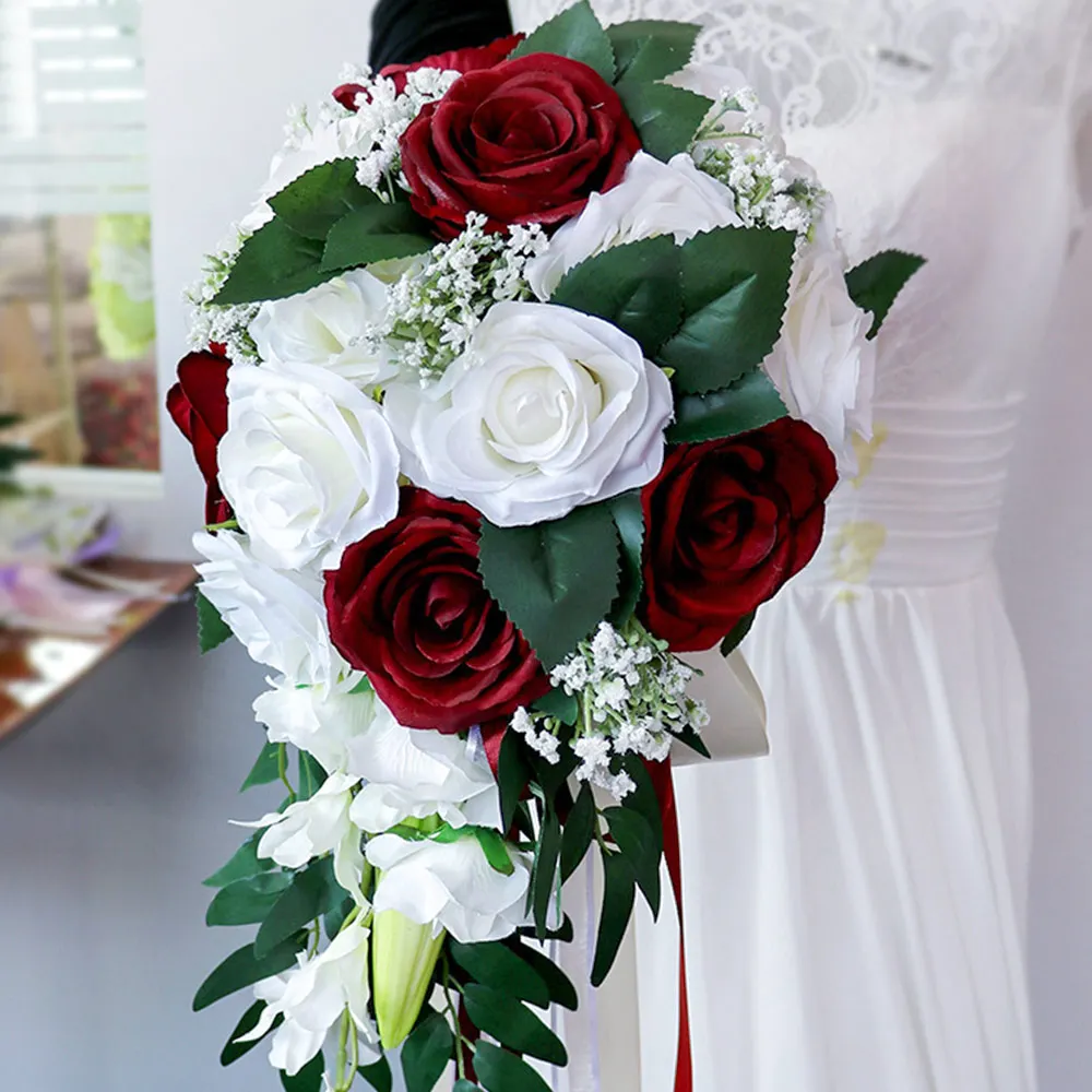 Waterfall Ivory Wedding Flowers Bridal Bouquets Artificial Pearls Crystal Wedding Bouquets Bouquet De Mariage Rose Romantic Prop
Waterfall Ivory Wedding Flowers Bridal Bouquets Artificial Pearls Crystal Wedding Bouquets Bouquet De Mariage Rose Romantic Prop