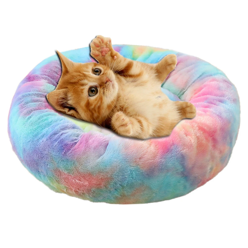 Colorful Round Plush Cat Bed House Kennel Mat Winter Warm Sleeping Cats Nest Soft Long Plush Dog Basket Pet Cushion
Colorful Round Plush Cat Bed House Kennel Mat Winter Warm Sleeping Cats Nest Soft Long Plush Dog Basket Pet Cushion