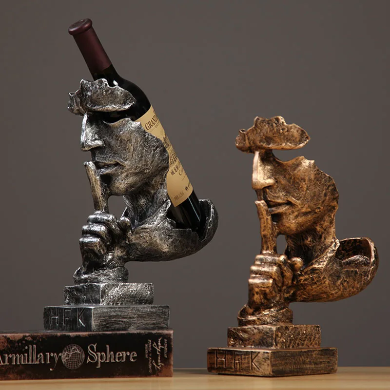 Simple Modern Creative Silence Is Gold Wine Holder Retro Crafts Ornaments Nordic Wine Rack Office Living Room Decoration Artware
Simple Modern Creative Silence Is Gold Wine Holder Retro Crafts Ornaments Nordic Wine Rack Office Living Room Decoration Artware