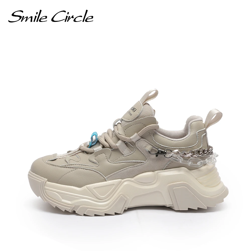 Smile Circle/женские кроссовки на плоской платформе; Модная обувь на толстой подошве с украшением в виде цепочки; Повседневные женские кроссовки ...
Smile Circle/женские кроссовки на плоской платформе; Модная обувь на толстой подошве с украшением в виде цепочки; Повседневные женские кроссовки ...