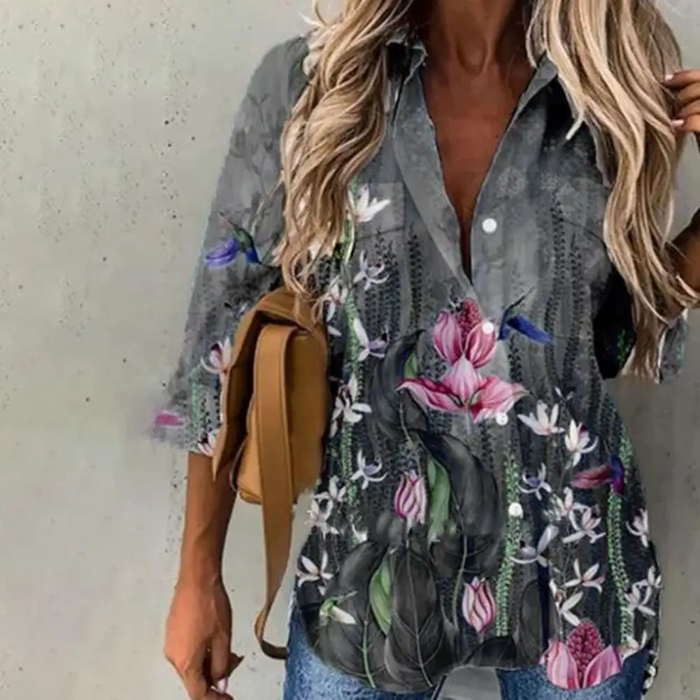 Loose Shirt Turn-down Collar Single-breasted Shirt Streetwear Floral Print Half Sleeve Women Casual Shirt Blouse for Daily Wear
Loose Shirt Turn-down Collar Single-breasted Shirt Streetwear Floral Print Half Sleeve Women Casual Shirt Blouse for Daily Wear