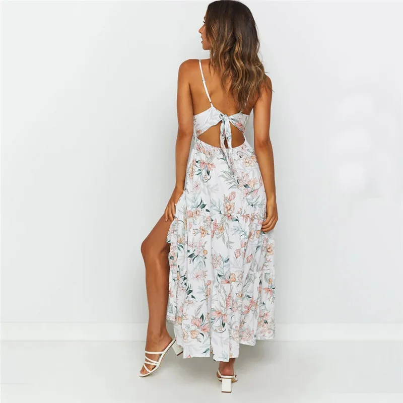 Bohemian Fashion Casual Women Print Long Dress Elegant V-neck Ruffles Spaghetti Straps Dress
Bohemian Fashion Casual Women Print Long Dress Elegant V-neck Ruffles Spaghetti Straps Dress