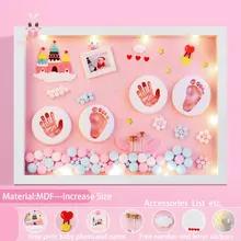 Baby Accessories Newborn Gift Set Baby Items Gift Clay Hand Foot Diy Baby Photo Frame Handprint Footprints Colored Clay Souvenir