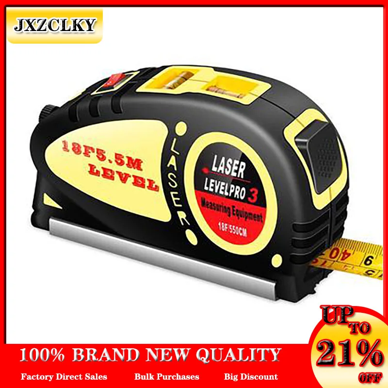 5.5m Multipurpose laser tape measure Infrared Laser Level Horizon Vertical Measure Tape Aligner Bubbles Ruler Measuring Tool
5.5m Multipurpose laser tape measure Infrared Laser Level Horizon Vertical Measure Tape Aligner Bubbles Ruler Measuring Tool