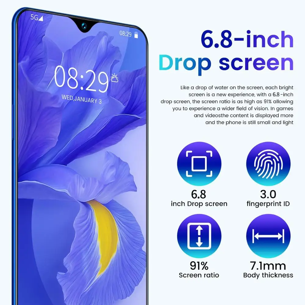 2020 New 6.8" Nowa7 Mobile Phone 12 512GB ROM 10Core 5800MAH Android10 New MediaTek Global 5G Smartphone In Stock Google
2020 New 6.8" Nowa7 Mobile Phone 12 512GB ROM 10Core 5800MAH Android10 New MediaTek Global 5G Smartphone In Stock Google