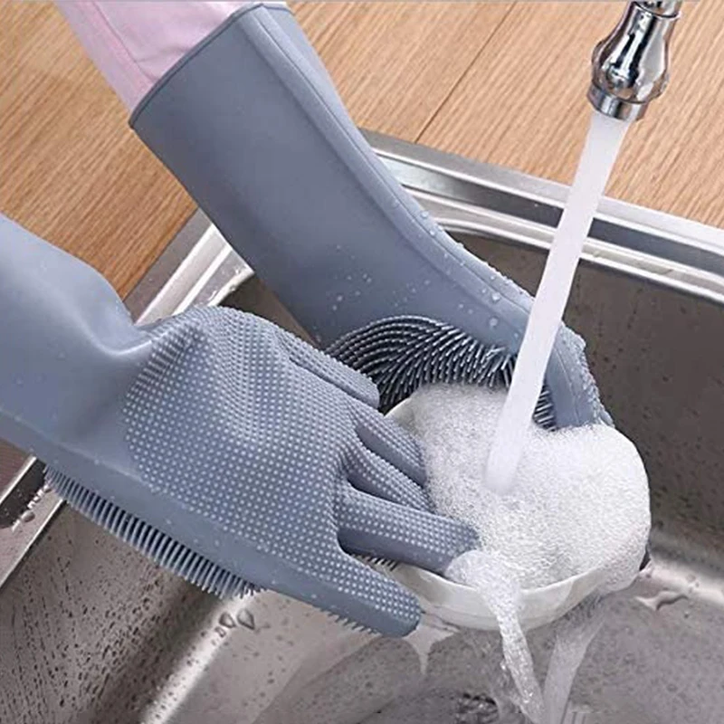 Magic Food Grade Kitchen Rubber Scrubber With Cleaning Brush Cleaning Tools Dishwashing Gloves Washing Gloves Household Gloves
Magic Food Grade Kitchen Rubber Scrubber With Cleaning Brush Cleaning Tools Dishwashing Gloves Washing Gloves Household Gloves