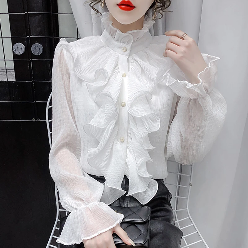 Royal Court Palace Women Frill Trim Shirt French Lolita Style Ruffles Blouse Female Tuxedo Shirts Formal Business Party Wedding
Royal Court Palace Women Frill Trim Shirt French Lolita Style Ruffles Blouse Female Tuxedo Shirts Formal Business Party Wedding