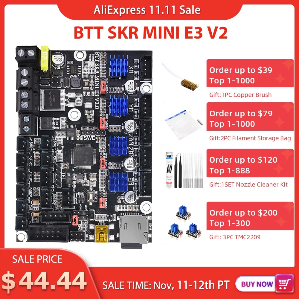 BIGTREETECH BTT SKR MINI E3 V2 Control Board 32bit With TMC2209 3D Printer Parts Motherboard For Ender 3 Upgrade SKR V1.4 Turbo
BIGTREETECH BTT SKR MINI E3 V2 Control Board 32bit With TMC2209 3D Printer Parts Motherboard For Ender 3 Upgrade SKR V1.4 Turbo