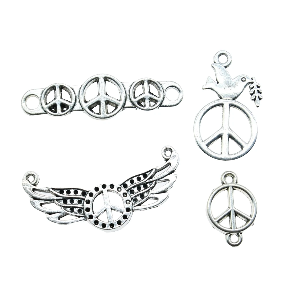 10pcs Antique Silver Color Peace Charms Pendants For Bracelets Peace Connector Charms Making Jewelry
10pcs Antique Silver Color Peace Charms Pendants For Bracelets Peace Connector Charms Making Jewelry