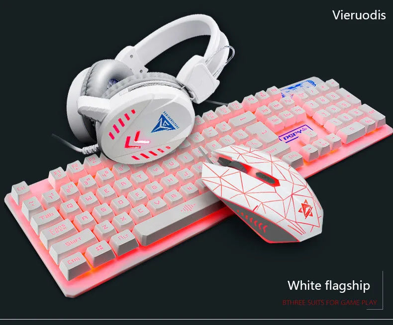 Mechanical Wired USB Keyboard And Mouse Headset Three-piece Suit Desktop Computer Notebook Gaming Peripherals E-sports | Компьютеры и