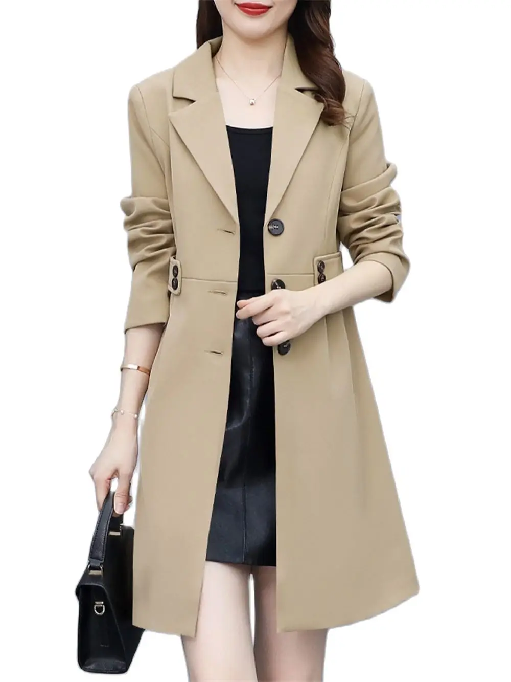 Spring And Autumn Casual Women Coat Solid Jacket Turn-down Collar Office Lady Elegant Womens Trench Coat Female Streetwear
Spring And Autumn Casual Women Coat Solid Jacket Turn-down Collar Office Lady Elegant Womens Trench Coat Female Streetwear