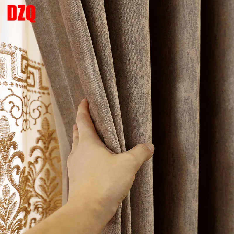 Custom Curtains European High Quality Luxury Coffee Embroidered Thick Chenille Cloth Blackout Curtain Tulle Drape
Custom Curtains European High Quality Luxury Coffee Embroidered Thick Chenille Cloth Blackout Curtain Tulle Drape