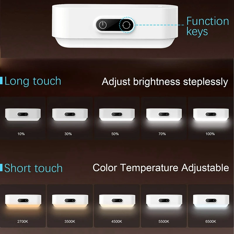 Upgraded 3W Press Lights, 5 Colors Adjustable, Dimmable Tap Lights Battery Rechargeable, for Reading, Cabinet, Bedside
Upgraded 3W Press Lights, 5 Colors Adjustable, Dimmable Tap Lights Battery Rechargeable, for Reading, Cabinet, Bedside
