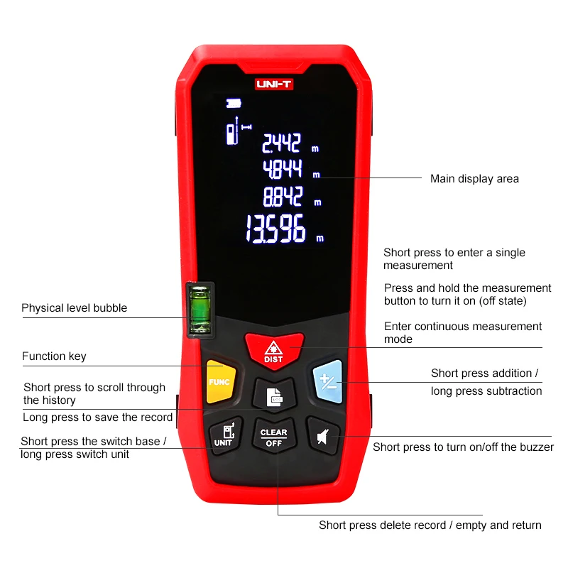 UNI-T LM40 Handheld Mini Laser Rangefinder Laser Distance Meter Tape Range Finder Diastimeter Measure 40m 50m 80m 100m 120m 150m
UNI-T LM40 Handheld Mini Laser Rangefinder Laser Distance Meter Tape Range Finder Diastimeter Measure 40m 50m 80m 100m 120m 150m