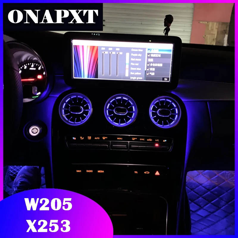 For Benz C/GLC class W205 X253 Neon Lamp 3/12/64 colors Set Decorative Nozzle Ambient Light Atmosphere LED Air Vent Turbine
For Benz C/GLC class W205 X253 Neon Lamp 3/12/64 colors Set Decorative Nozzle Ambient Light Atmosphere LED Air Vent Turbine