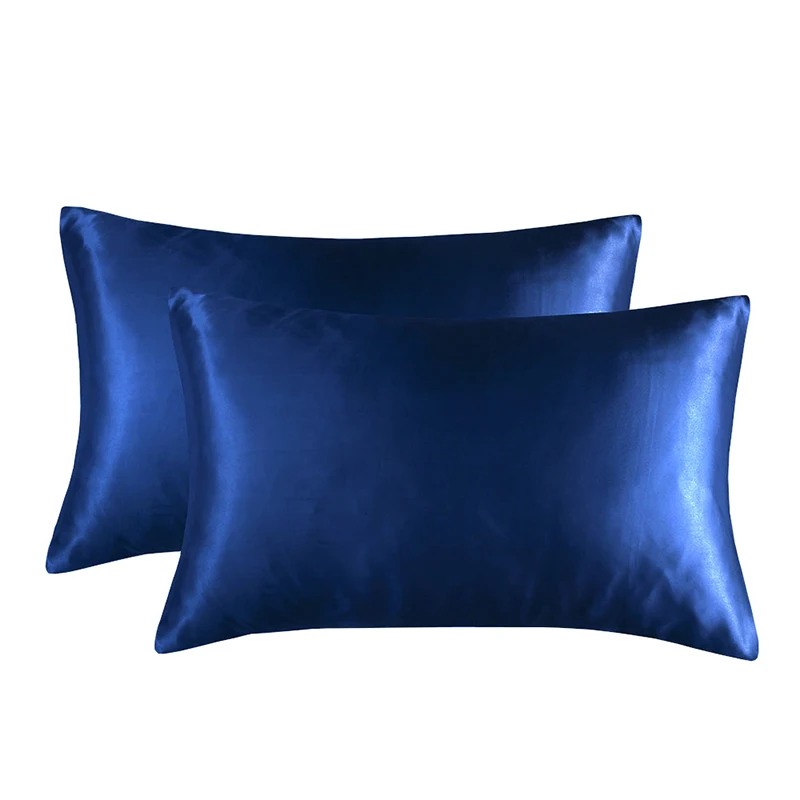 Two pieces European and American imitation silk pillowcases pure color decorative pillow cases
Two pieces European and American imitation silk pillowcases pure color decorative pillow cases